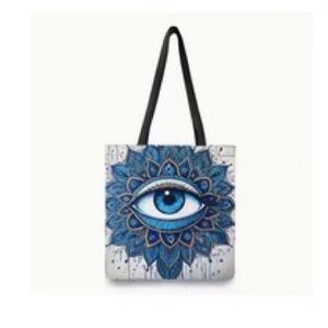 BlueEVIL Eye GREEK Design Tote Bag Elafonisos Mati (Evil Eye) Tote Bag